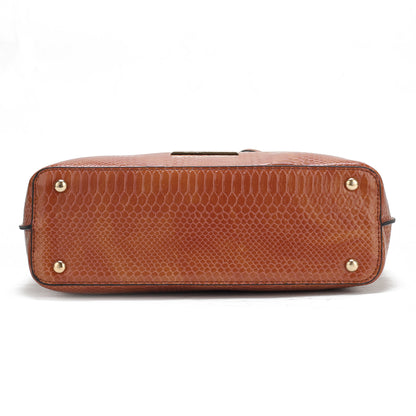 Beryl Snake-Embossed Vegan Leather Women'S Tote Bag & Wristlet Wallet Pouch by Mia K. - Olive