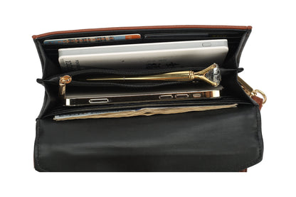 Hadley Vegan Leather Women'S Satchel & Wristlet Wallet, Stylish Top-Handle Purse Handbag 2 Pcs by Mia K - Pewter